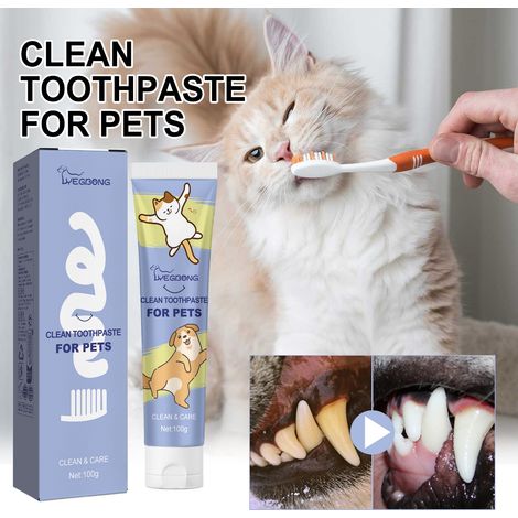 Dentifrice nettoyant pour animaux - Élimine la plaque dentaire et les taches, blanchit les dents et assure l'hygiène bucco-dentaire des chats et des chiens - 100 g (1/5)