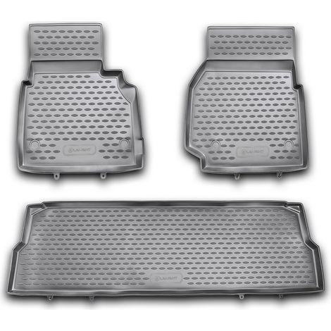 KIT TAPPETINI COMPATIBILE CON LAND ROVER Defender 110 5D, 2007-, 3 pcs. TAPPETINO IN GOMMA TPE BORDO ALTO 3D ANTISCIVOLO IMPERMEABILE