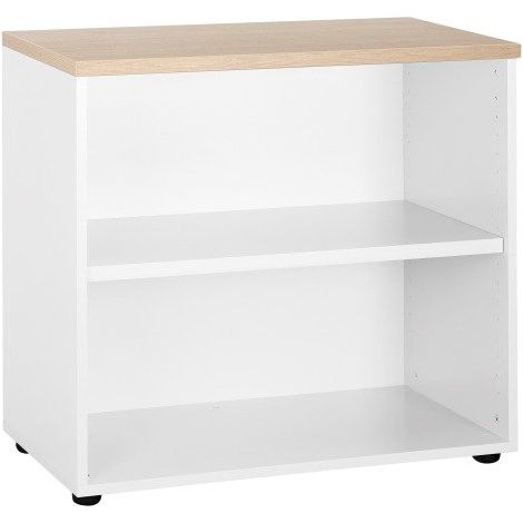 Bibliothèque basse L 80 x P 45 x H 75,5 cm Practica - top chêne clair - Maxiburo (1/2)