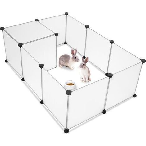 Enclos pour Animaux Domestiques Portable, Clôture en Plastique pour Petit Animaux, Parc pour Chiots et Cages (1/4)