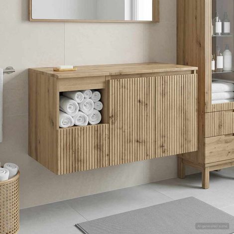 vidaXL Bathroom Furniture Set 2 pcs Artisan Oak Engineered Wood (1/5)