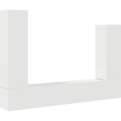 Maison Exclusive - Set di Mobili Porta TV 4 pz Bianco in Legno Multistrato (1/5)