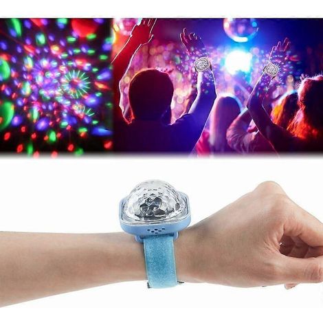 Discolicht, Sternenprojektor, Partykugellichter, Kinder-Discouhr, Mini-LED-Armband mit Farbwechsel (Blau)