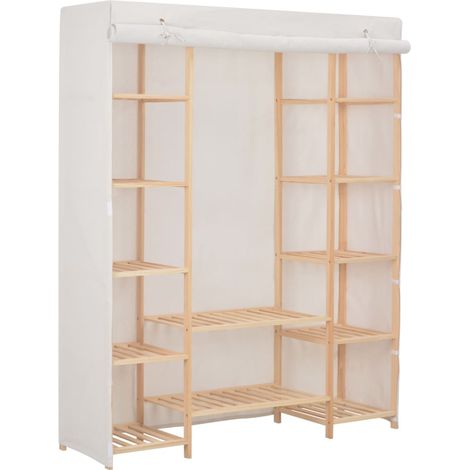 Garde-robe moderne,Armoire de rangement Penderie,Armoire de vêtements Blanc 135 x 40 x 170 cm Tissu -BonneVie11262 (1/5)