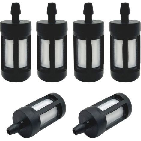 6 pièces Filtre à carburant de remplacement pour Poulan Husqvarna Stihl Tronçonneuse 2 cycles Petit moteur Filtre à carburant 0.2" (5mm) ID pour débroussailleuse Souffleuse à feuilles Tondeuse à gazon (1/4)