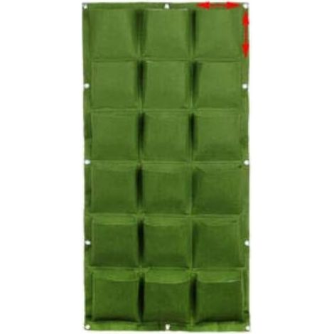 Jardinière verticale de jardin à multiples poches à suspendre au mur pour usage en intérieur et extérieur, jardinière pour herbes aromatiques, 18 poches (50 x 100 cm) (1/5)