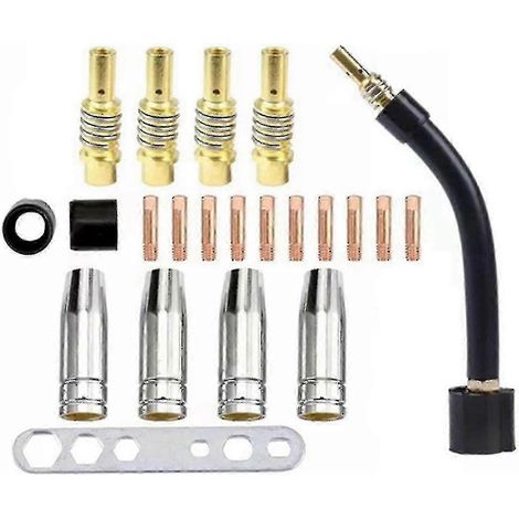Kit de 22 pièces pour torche de soudage MIG MB15AK (buses, diffuseurs, pointes de contact 0,8 mm) (1/5)