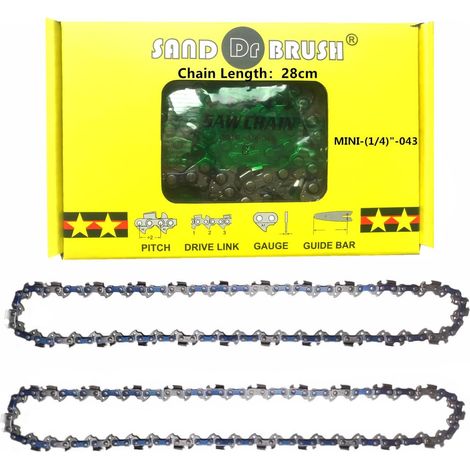 Chainsaw Chains for 8 Inch Mini Chainsaw Rechargeable Hand Chain Replacement Chain, 1/4 Inch LP,1.1 mm,45 Links,Chain Length 28 cm,Guide Plate 25 cm (1/5)