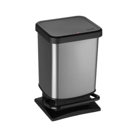 Rotho Treteimer Abfalleimer Mülleimer Paso 20 l, carbon-metallic (1/5)