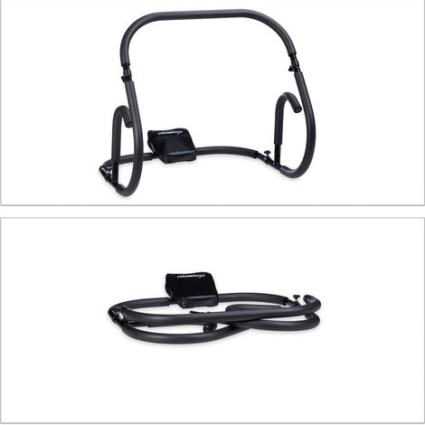 Attrezzo per addominali ergonomico per allenamento a casa 90 x 30 x 20 cm in metallo nero 130003477