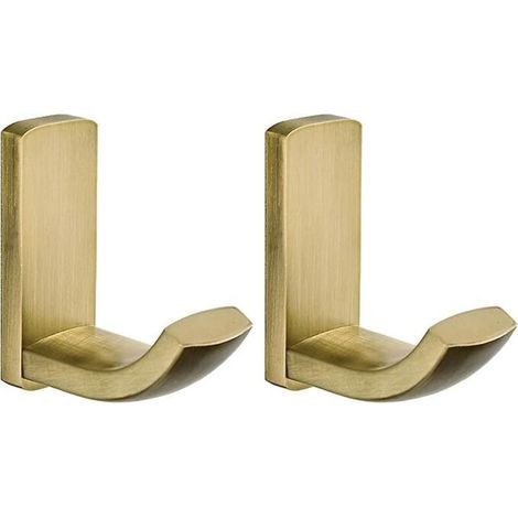 Crochet Murale en Laiton Antique pour Serviettes, Peignoirs et Manteaux – Patère Polyvalente Cuisine et Salle de Bain – Bronze Brossé – Lot de 2 (1/5)