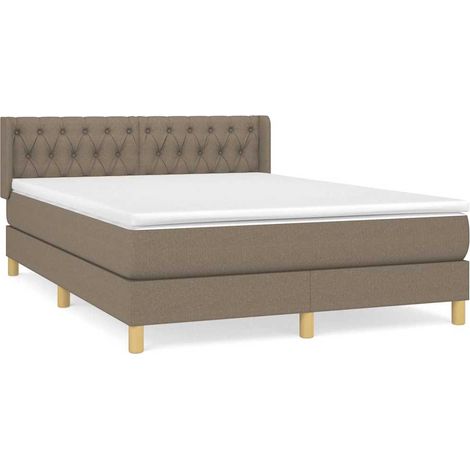 Maison Exclusive - Giroletto a Molle con Materasso Tortora 140x200 cm in Tessuto (1/5)