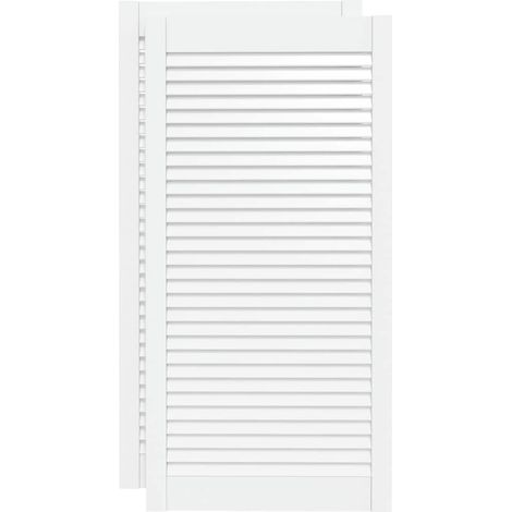 Maison Exclusive - Schranktüren Lamellen-Design 2 Stk Weiß 99,3x4
