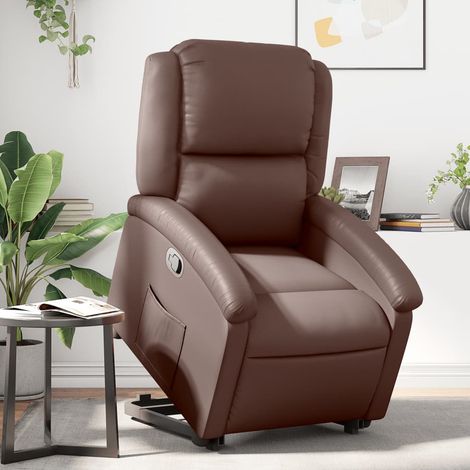 vidaXL Relaxsessel mit Aufstehhilfe Braun Kunstleder (1/5)