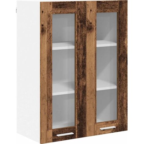Armadio pensile moderno grande spazio di archiviazione 60 x 31 x 80 cm in legno multistrato legno antico 020053359