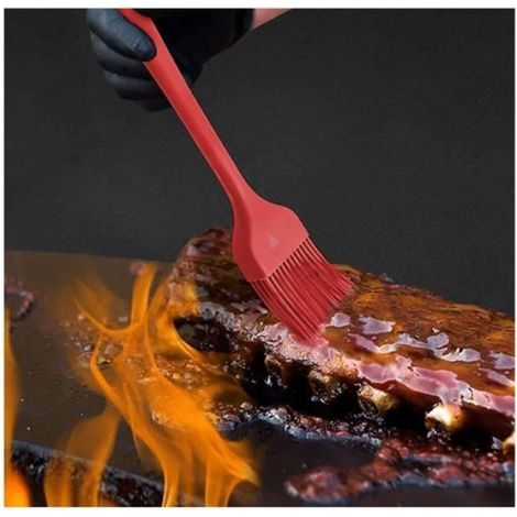 Pinceau De Cuisine - Silicone - Résistant À La Chaleur Jusqu'à 250 °C - Pour Application De Marinades Et Glazes - 2 Pièces (1/4)
