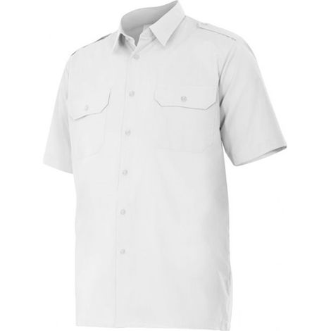 Camisa industrial de manga corta con galoneras VELILLA Serie 532 L Blanco (1/5)