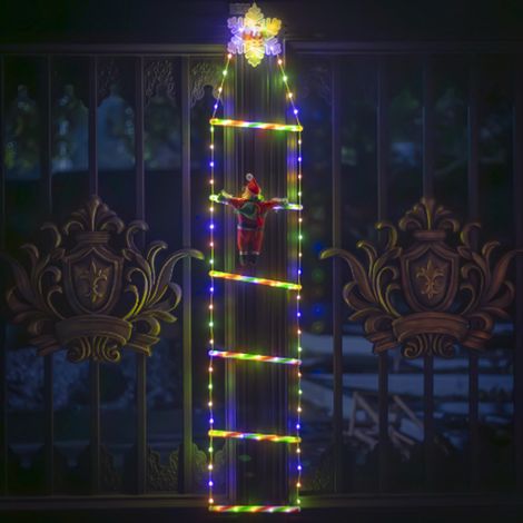 Lumière colorée échelle de flocon de neige à 8 fonctions, échelle 3m 12 228 lumières, lumière colorée échelle du Père Noël, lumière extérieure (1/3)