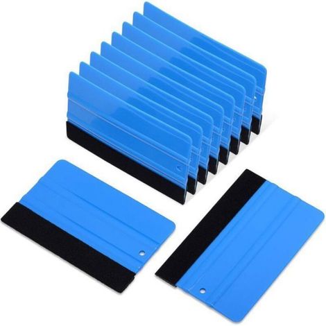 Raclette Fenêtre - Bord En Feutre - 10 x 7 cm - Matériau PP - Pour Films Vitres Et Étiquettes - Lot De 10 (1/3)