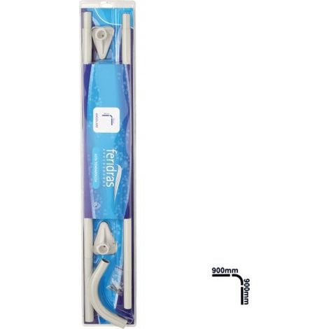 TRADE SHOP - Asta Telaio Per Tenda Angolare 90 X 90 Cm Per Doccia Bagno Diametro 22 Mm Bianca -