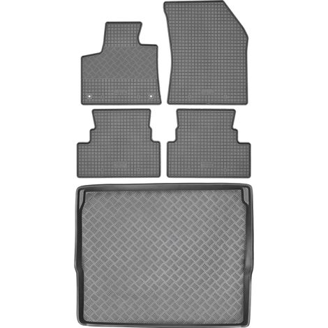Ensemble de tapis de sol en caoutchouc pour Peugeot 3008 II Crossover à partir de 2016 + tapis de coffre