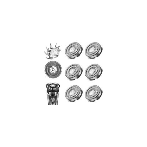 Lot de 6 Têtes de rasoir, Lames auto-affûtage, Acier double couche, Pour rasoirs électriques Series 1000 à 5000