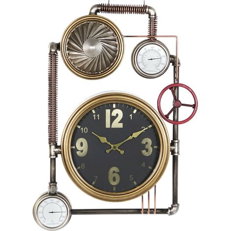 Horloge murale élégante fer doré et verre - Doré antique (1/5)