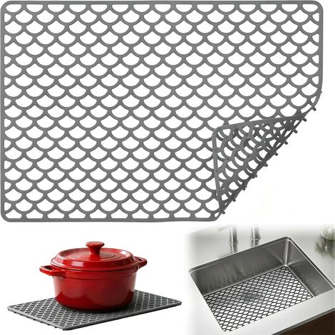 Kitchen Sink Mat Silicone 46 x 31.7 cm Grey (1/5)