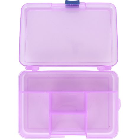Boîte de Rangement pour Accessoires de Beauté avec 5 Cases à Fermeture à Glissière Violette (1/5)