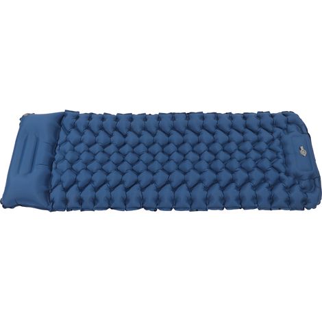 Matelas de Camping Gonflable Ergonomique avec Sac de Transport pour Randonnée, Bureau, Extérieur Bleu Marine (1/5)