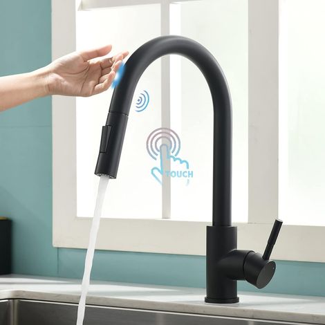 Robinet de Cuisine en Or Brossé avec Douchette Extensible Robinet de Cuisine Pivotant à 360° pour Évier de Cuisine