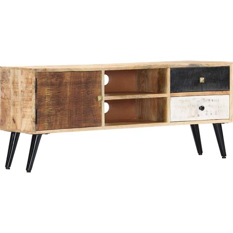 Meuble TV pour Salon - Armoire TV 115 x 30 x 47 cm Bois massif de manguier BV943973 - BonneVie (1/5)