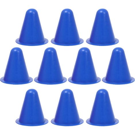 Lot de 10 cônes d'entraînement sportif, mini cônes de signalisation coupe-vent, marqueurs d'agilité pour l'entraînement au patinage et autres sports. (1/5)