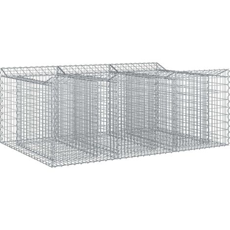 Maison Exclusive - Gabionen-Hochbeet Silber