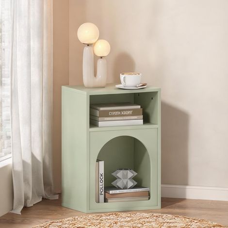 Table de chevet vert en MDF 40 x 30 x 60 cm (1/5)