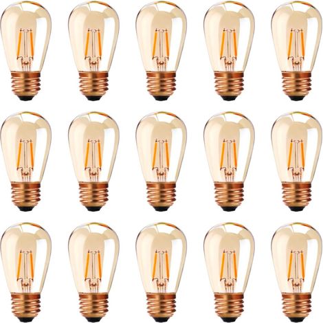 E27 S14 ST45 Edison 1W LED-Lampe, Warmweiß 2200K  Glühlampe für Lichterketten, entspricht einer 10W Glühbirne, nicht dimmbar, 15er-Packung [Energieklasse F] (1/5)