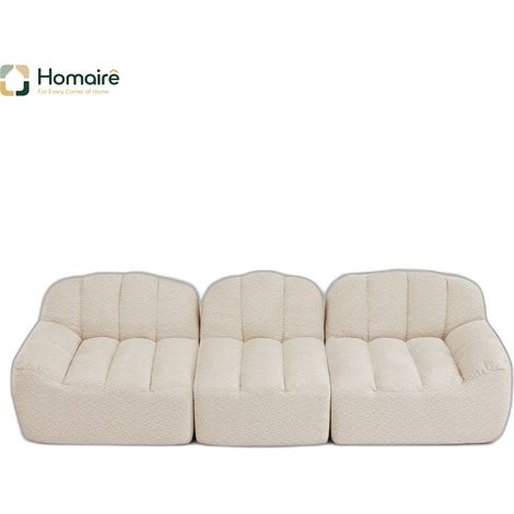 Canapé modulable en polaire multicolore avec accoudoirs 288 x 104 x 79 cm HOMAIRE (1/5)