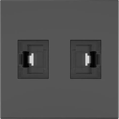 KRAMER ROOM CONNECTIVITY PASSIVE BLACK MODULE WITH 2 RJ45 PORTS INPUT. 2 FEMALE OUTPUT CAT6A- MD-2RJ45(B) (80-000373)