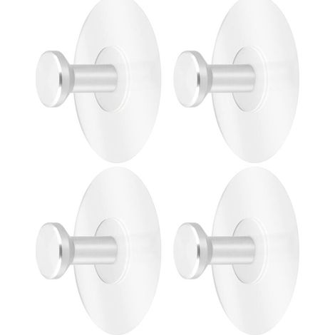 ZOLGINAH 4 Pcs Crochet Adhésif Salle de Bain, 6kg Max Crochet Serviette en Acier Inox, Porte Serviette Sans Perçage, Crochet Autocollant de Vêtements, Crochet Mural pour Douche, Cuisine (Argent) (1/5)