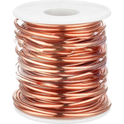 Fil de cuivre souple 2024 pour électroculture, fil de cuivre pur nu, bobine de 454 g (1 lb), calibre 24, diamètre 0,5 mm (0,020 po), longueur 2170 mm (853,6 po).