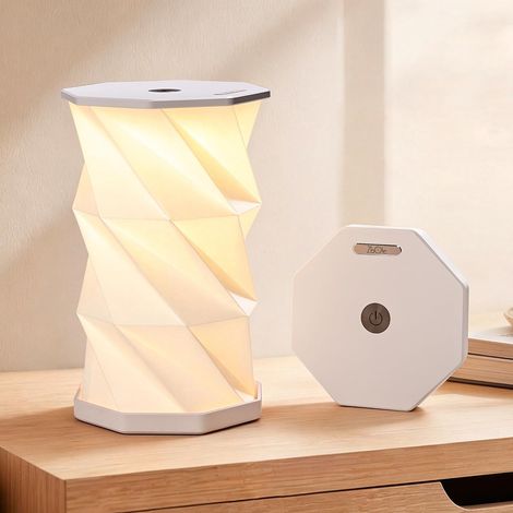 Faltbare und tragbare Tischlampe, japanisches Geschenk, Papierlaterne Berührungsempfindliche Lampe mit einstellbarer Helligkeit und 3 Höheneinstellungen, wiederaufladbares warmes Licht, Reisegeschenk (1/5)