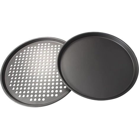 Plaque à Pizza Ronde Perforée en Acier Inoxydable 1 Ensemble (1/5)