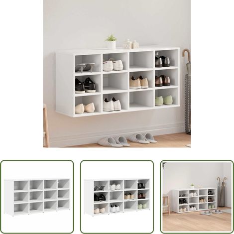 vidaXL Meuble de couloir -  Cabinet à chaussures Blanc 103 x 30 x 51 cm Bois d'ingénierie (1/5)