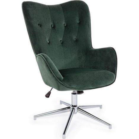 Poltrona verde in velluto stile design (1/5)