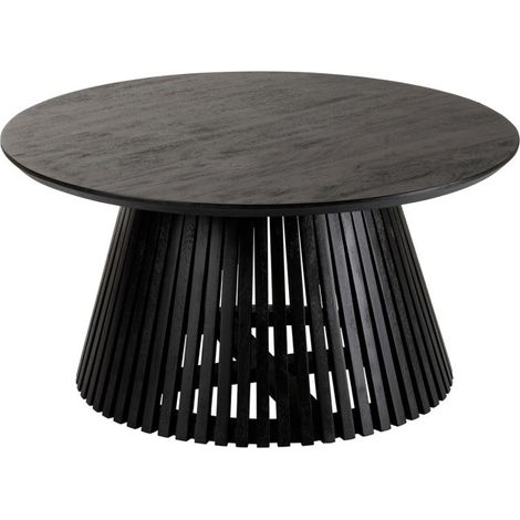 Table Basse Design en Bois "Vincent" 90cm Noir (1/5)