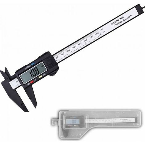 Pied à coulisse numérique LCD 6 pouces/150 mm, outil de mesure électronique, micromètre à vernier, noir (1/5)