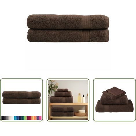 Baumwolle - Premium Handtücher SOLUND 2 Stk. Braun 100x200 cm 600 g/m² (1/5)