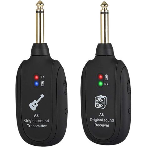 Ahlsen Drahtloser Gitarren-Sender und -Empfänger, Drahtloses Gitarren-Audiosystem, Schwarz, 20 Hz–20 kHz für Gitarren-Audiosysteme (1/5)