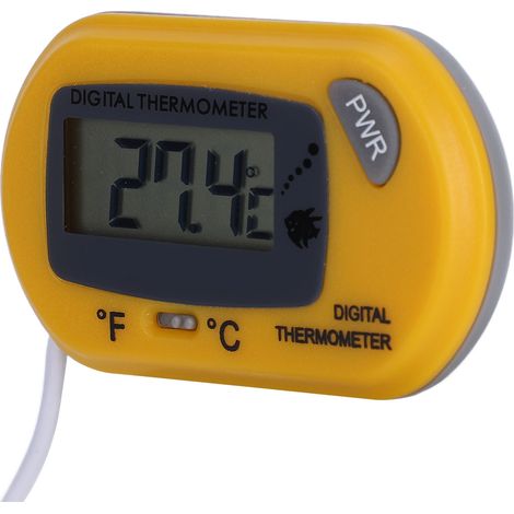 Thermomètre numérique LCD pour aquarium, grand écran clair et pratique, réglable, jaune (1/5)