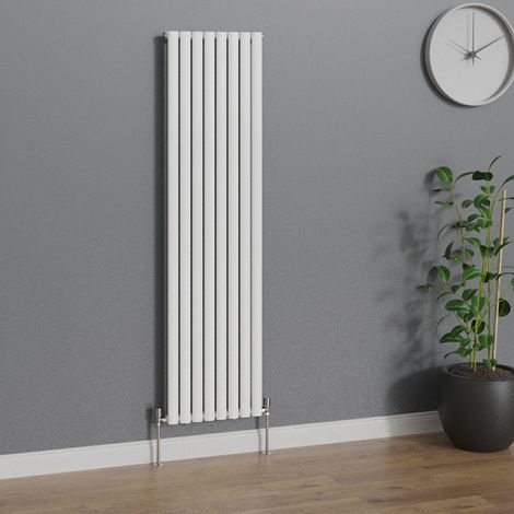 WarmeHaus Vertical Oval Single Panel White Radiator 1800x472mm